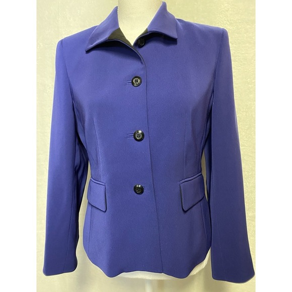 Kasper A.S.L. Petite Women's Blue Blazer Size 6P - Picture 3 of 11